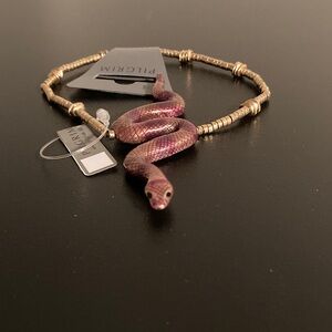 Pilgrim Purple and Gold Snake Ankle Chain